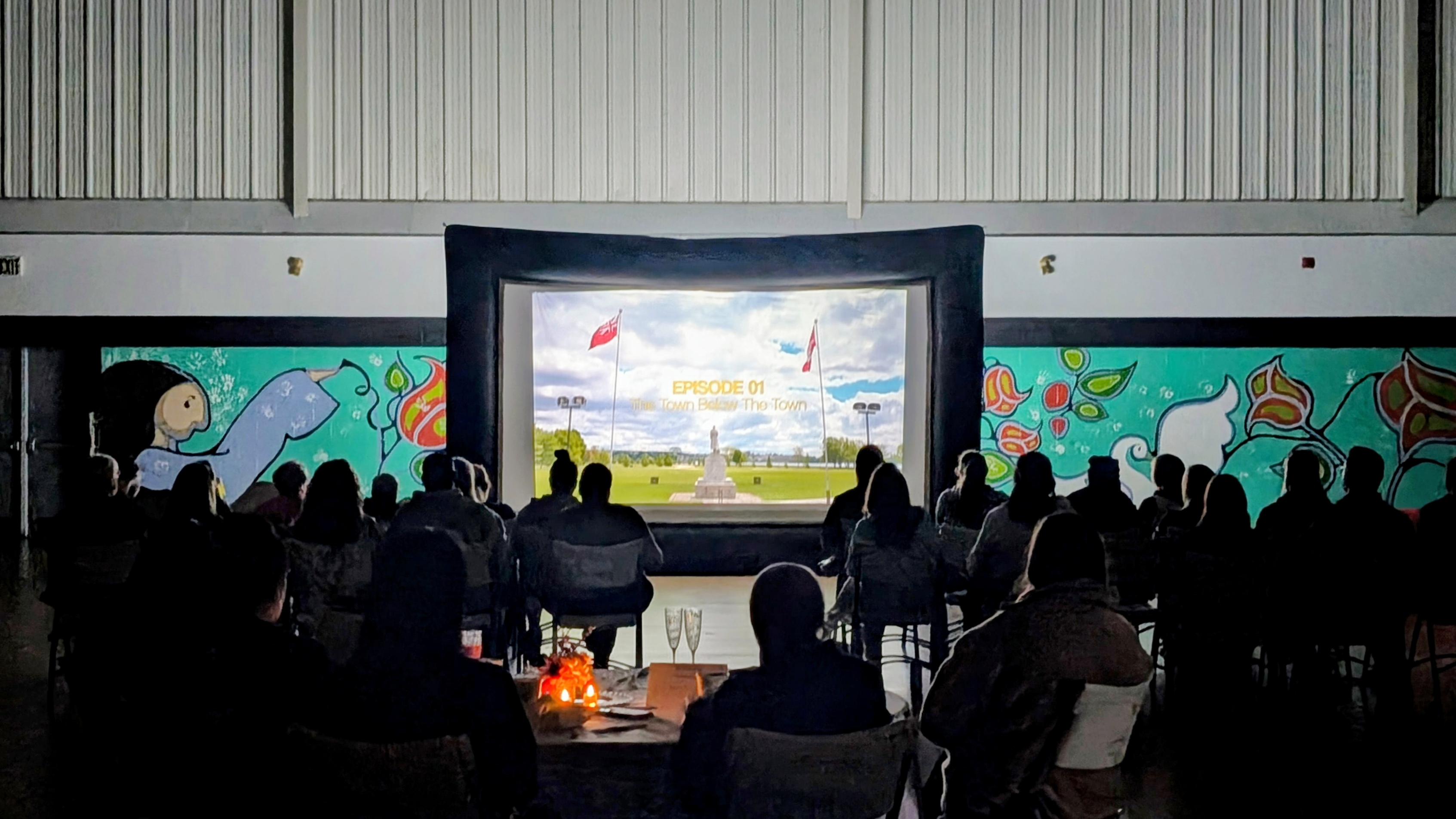 Audience watching Echoes of the Ancestors at the Fort Erie Native Friendship Centre